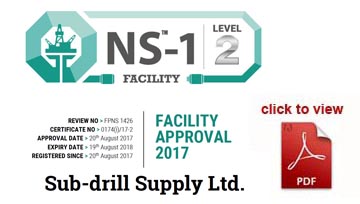 Sub-drill receive NS-1 Accreditation