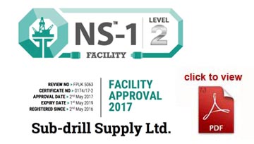 Sub-drill receive NS-1 Accreditation