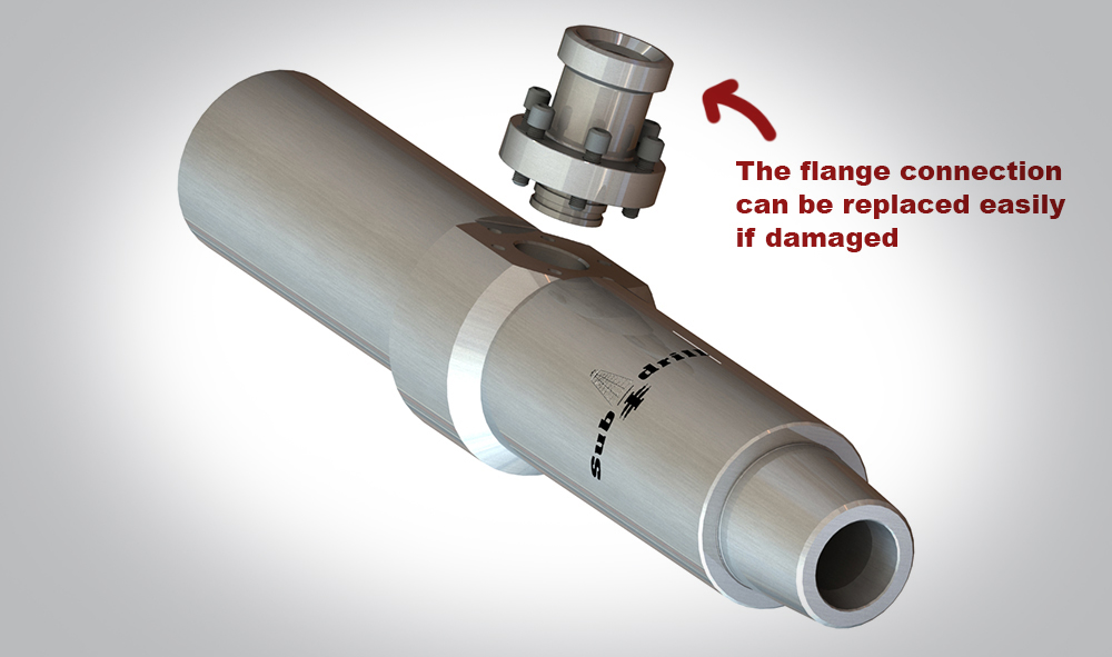 flanged side entry hub showing separate flange assembly