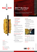 Sub-drill mud bucket data sheet